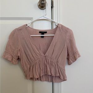 Pink Lace Top With Ruffles